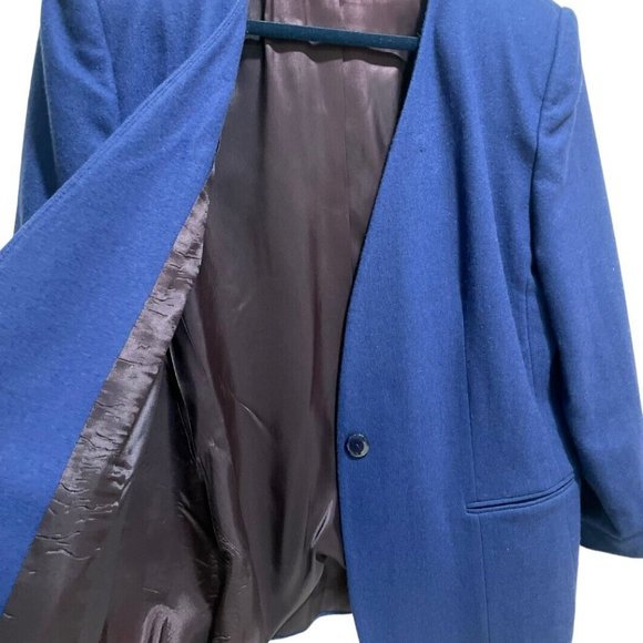 August Max Woman Vintage Purple Wool Button Front Blazer Size L/XL - Picture 3 of 7